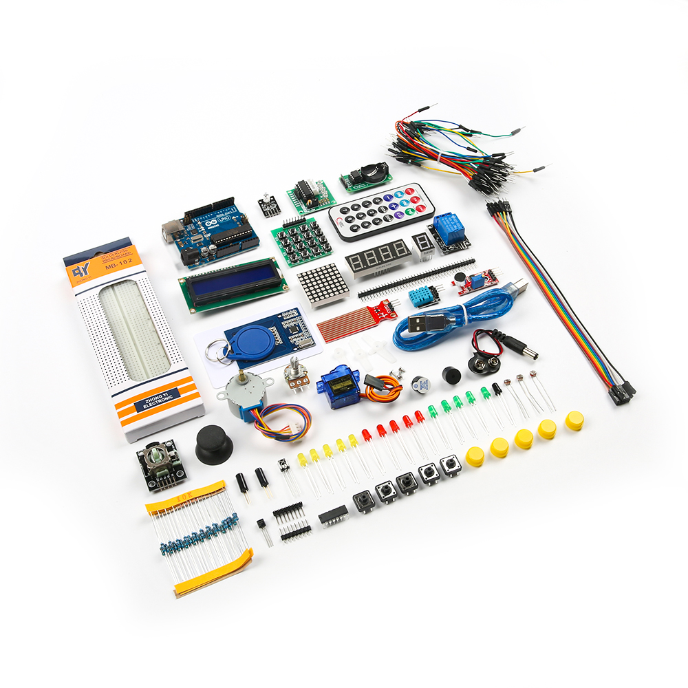 Улучшенный стартовый набор для обучения Arduino UNO R3 DIP с батареей крона 9В